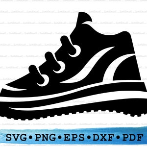 Sneaker Silhouette SVG PNG DXF PDf eps – Sports Shoe Clipart For Cricut Crafts, Casual Fashion Decor & Printable Athletic Art