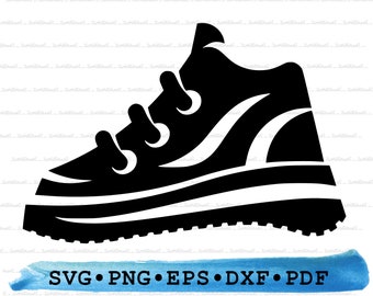Sneaker Silhouette SVG PNG DXF PDf eps – Sports Shoe Clipart For Cricut Crafts, Casual Fashion Decor & Printable Athletic Art