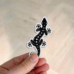 Gecko Svg Dxf Png Eps Pdf – Lizard Silhouette Cut File Cricut, Aboriginal Art Clipart, Reptile Nature Vector, Printable Tribal Design image 2