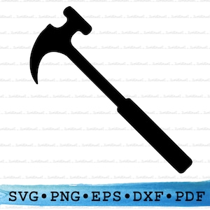 Hammer Silhouette SVG PNG DXf PDf eps – Tool Icon For Cricut Crafts, Workshop Decor, DIY Labels & Printable Construction Clipart