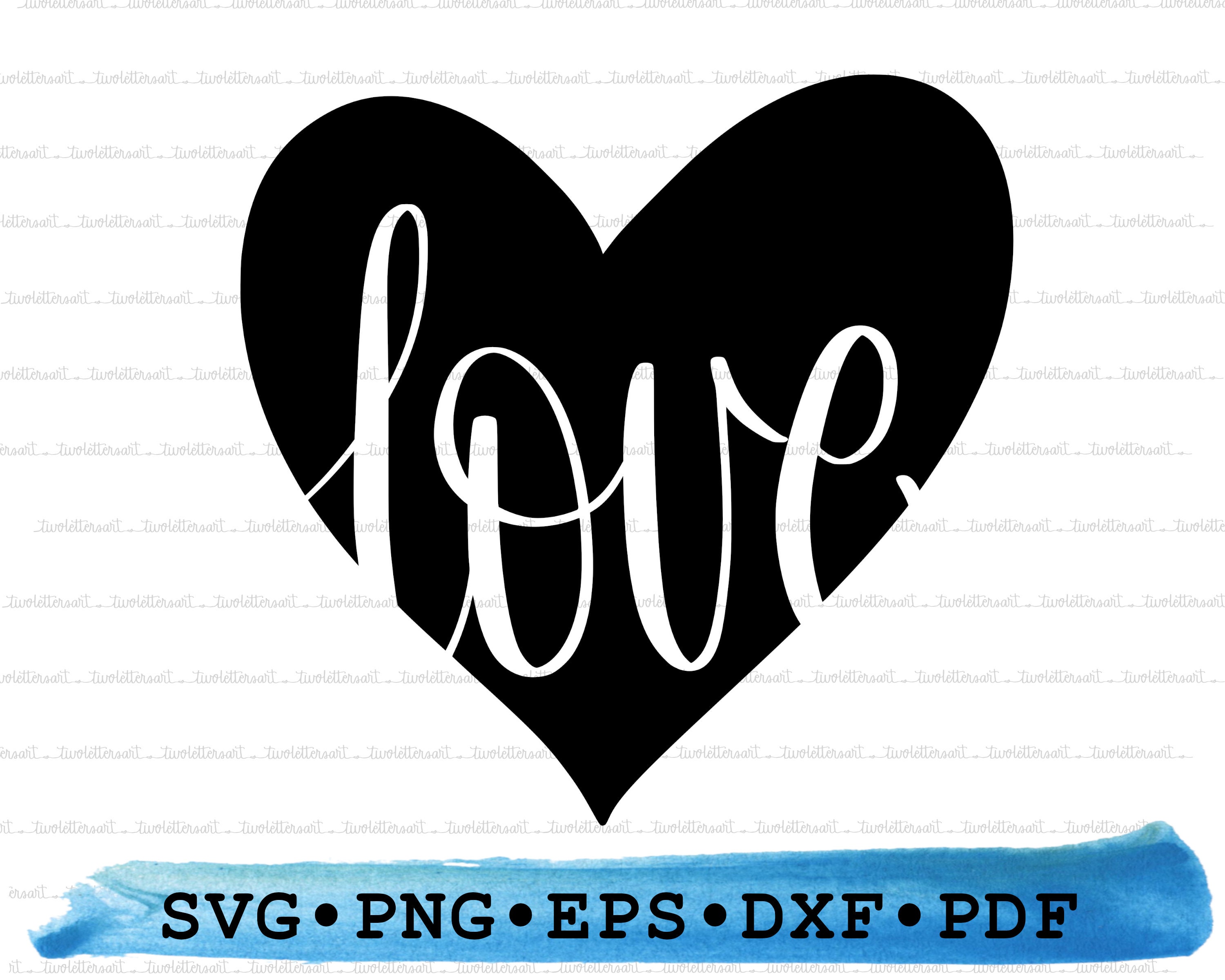 ラブハートロゴシルエット SVG PNG DXF PDF eps – 芸術的なアイコン