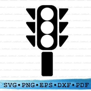 Traffic Light Silhouette SVG PNG DXF PDf eps – Road Signal Icon Cricut Crafts l Street Decor Transport Labels Printable Urban Safety Clipart