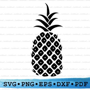 Pineapple Silhouette SVG PNG DXF PDf eps – Tropical Fruit Clipart For Cricut Crafts, Summer Decor, Kitchen Signs & Printable Art