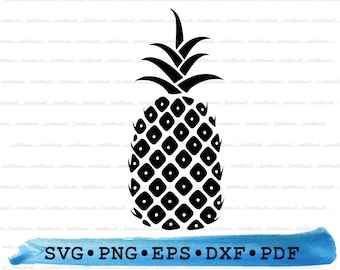 Pineapple Silhouette SVG PNG DXF PDf eps – Tropical Fruit Clipart For Cricut Crafts, Summer Decor, Kitchen Signs & Printable Art