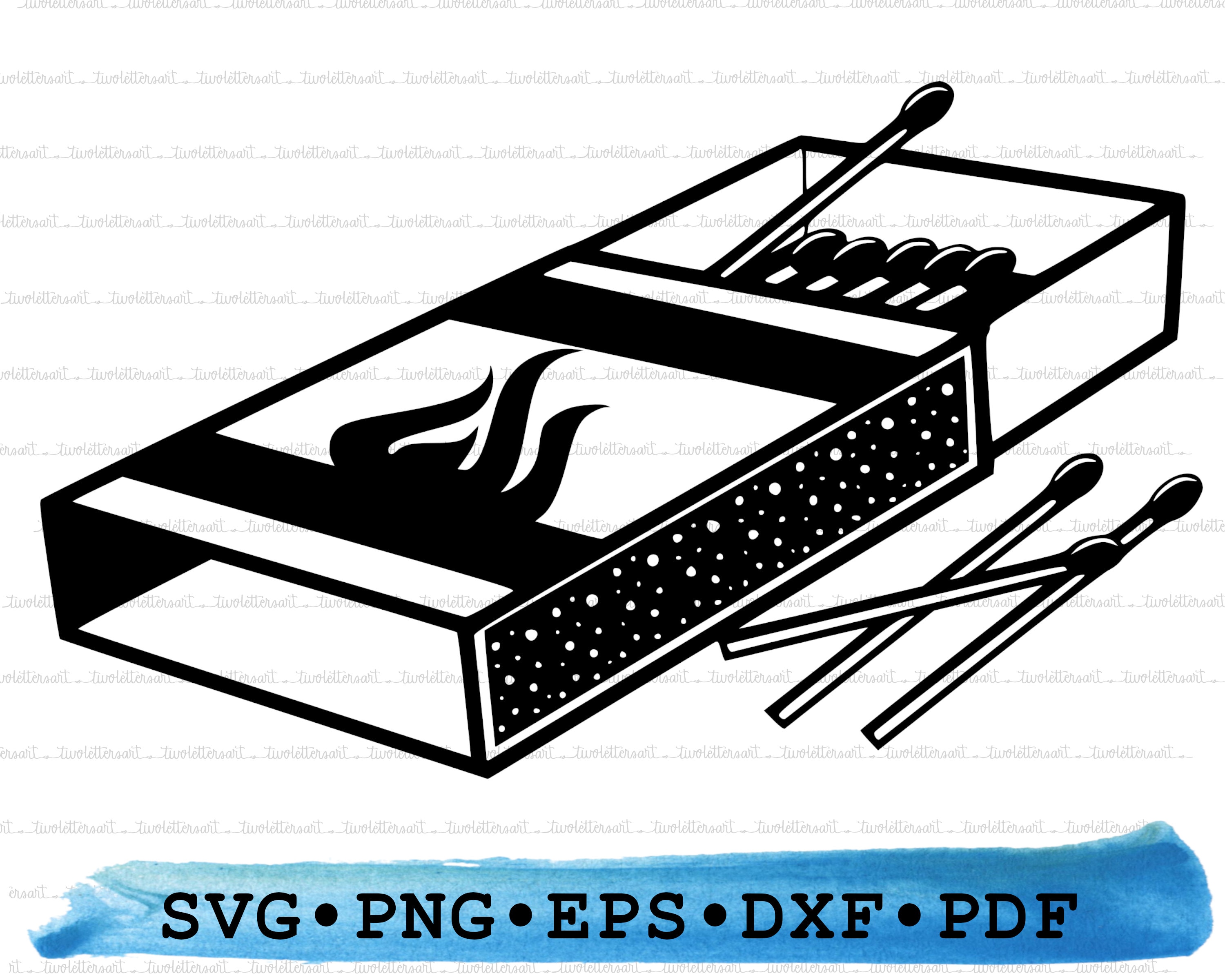 Matchbox Svg, Matches Silhouette, Flame Starter Cricut Transparent