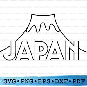 Japan Silhouette SVG PNG DXF PDf eps – Mount Fuji Logo Icon For Cricut Crafts, Travel Decor, Cultural Labels & Printable Japanese Clipart