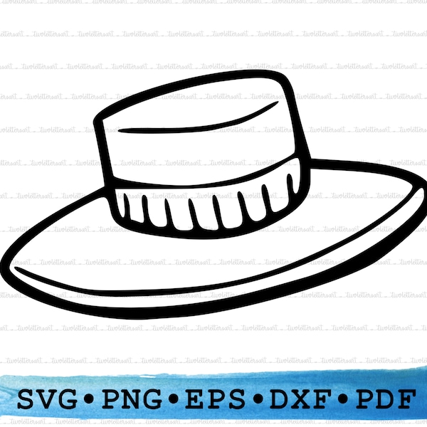 Wide brimmed hat Silhouette, brimmed hat Svg, brimmed hat png, bucket hat, cowboy hat, cap, sun protect Outline, Vector, Medical DXF EPS pdf