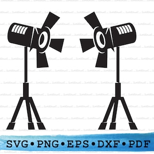 Silueta de luces de estudio, Luces de estudio Svg, Luces de estudio png,Luces de estudio Cricut, Contorno de luces de estudio, vector de luces, DXF EPS pdf