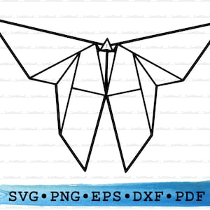 Origami papillon Svg, Silhouette de papillon en papier, Cricut contour Transparent vecteur DXF EPS PDF Png clipart imprimable Decor couper fichier