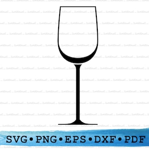 Weinglas Silhouette SVG PNG DXF PDF eps - Clipart für Cricut Crafts, Bar Decor, Feier Schilder & Printable Drink Art