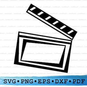 Clapperboard Silhouette SVG PNG DXF PDf eps – Movie Director Icon For Cricut Crafts, Film Decor, Cinema Labels Printable Production Clipart