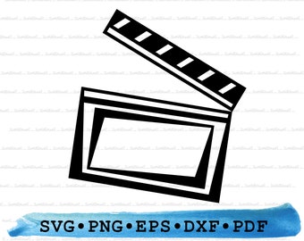 カチンコのシルエット SVG PNG DXF PDf eps – 映画監督アイコン（クリ
