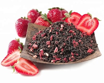 Organic Wild Raspberry Black Tea | Gourmet Organic Loose Leaf Tea | High Caffeine Tea