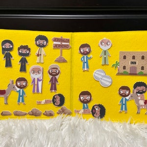 Die gute Samariter-Filzgeschichte | Flanellbrett | Sonntagsschule | Bibelfiguren Aktivität | Neues Testamente | Gleichnis | Jesus | Christlich