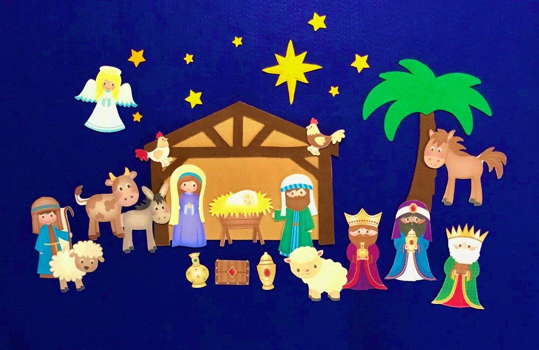 Nativity Felt Board Christmas Felt Board Bible Felt Story Baby Jesus