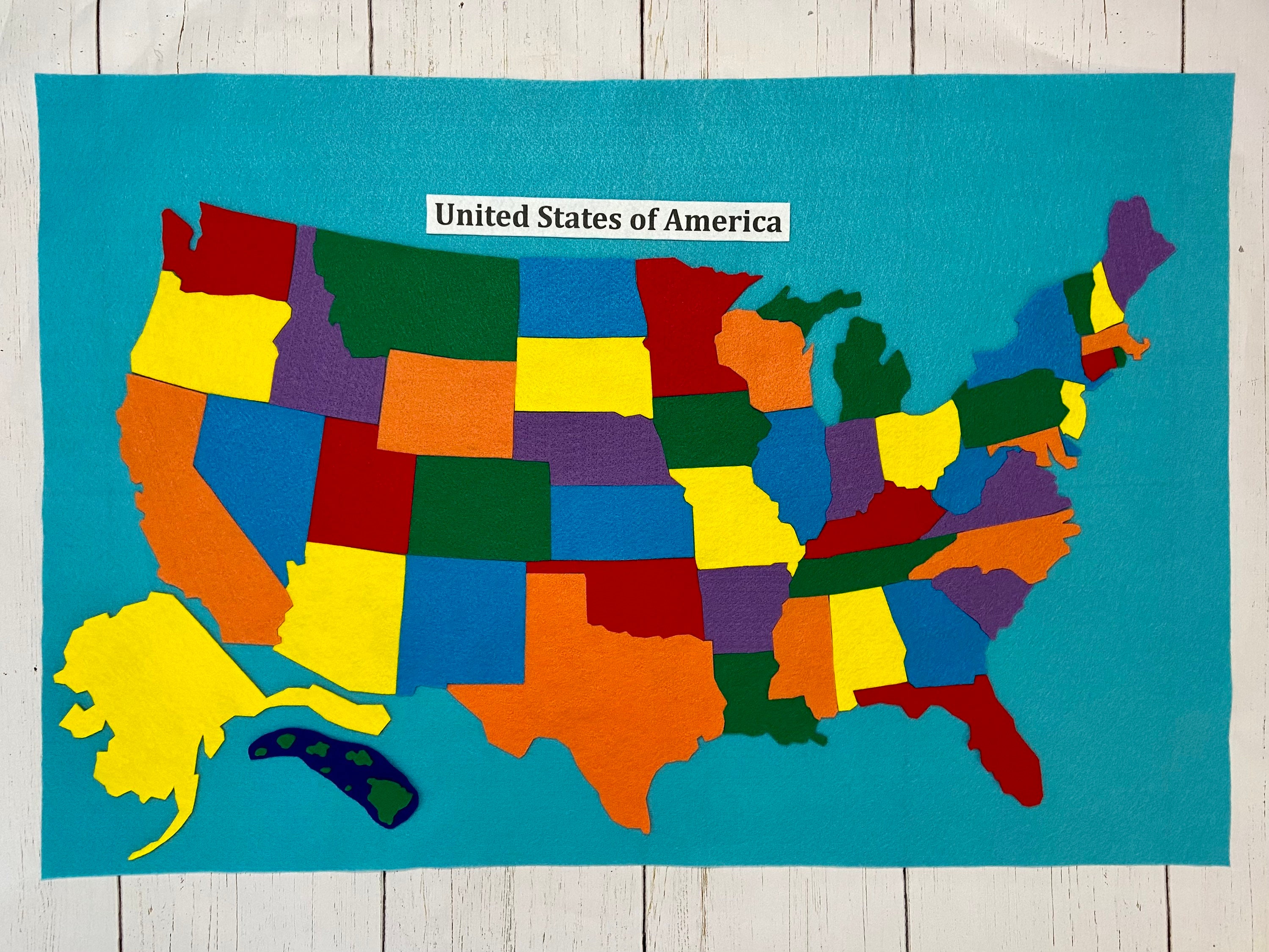 Felt Map United States of America US Map Geography Gift Etsy UK