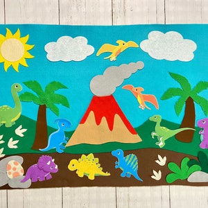 Felt Board Set | Felt Wall | Felt Dinosaur Activity | Toddler Preschool Gift | School Science | Circle Time | Fun Learning | Quiet Book |