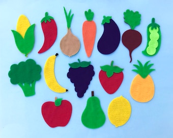 Felt Food | Pretend Food | Preschool Toddler Gift | Felt Board Set | Circle Time | Felt Fruits Vegetables | Felt Board | Dramatic Play |