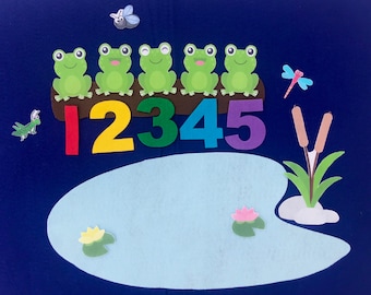 5 Little Speckled Frogs Felt Set | Preschool  Song | Circle Time | Toddler Preschool Literacy | Flannel Board | Gift | Homeschool Learning