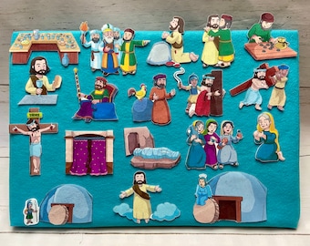 Easter felt story | Resurrection | Good Friday | Christian flannel board | Bible | Jesus | Last Supper | Toddler Preschool Felt activity |