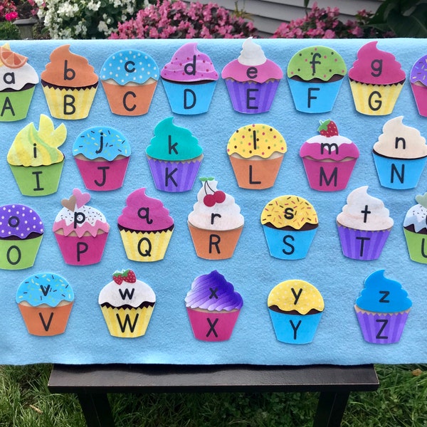 Alphabet Matching | Felt Alphabet | Cupcake Matching | Preschool Kindergarten Learning Activity