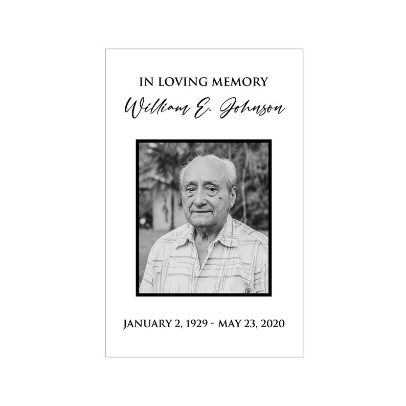 Sweet and Simple Memorial Cards Funeral Cards Sympathy Cards Black and