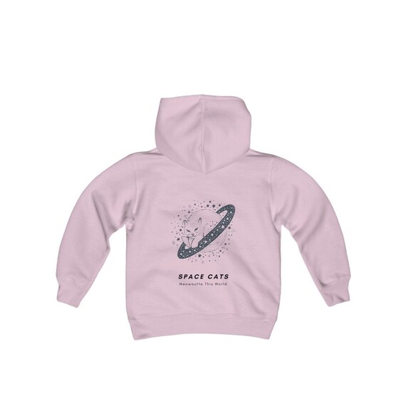 Space Cats Hoodie Youth Heavy Blend Hooded Sweatshirt Cute Sweater