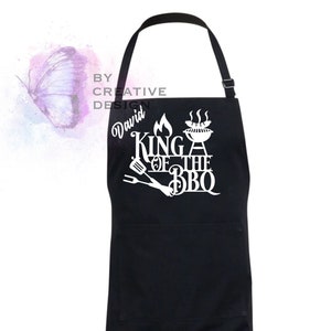 King of the BBQ Personalised Men's Apron/Father's Apron/Gift for Dad/Aprons For Men