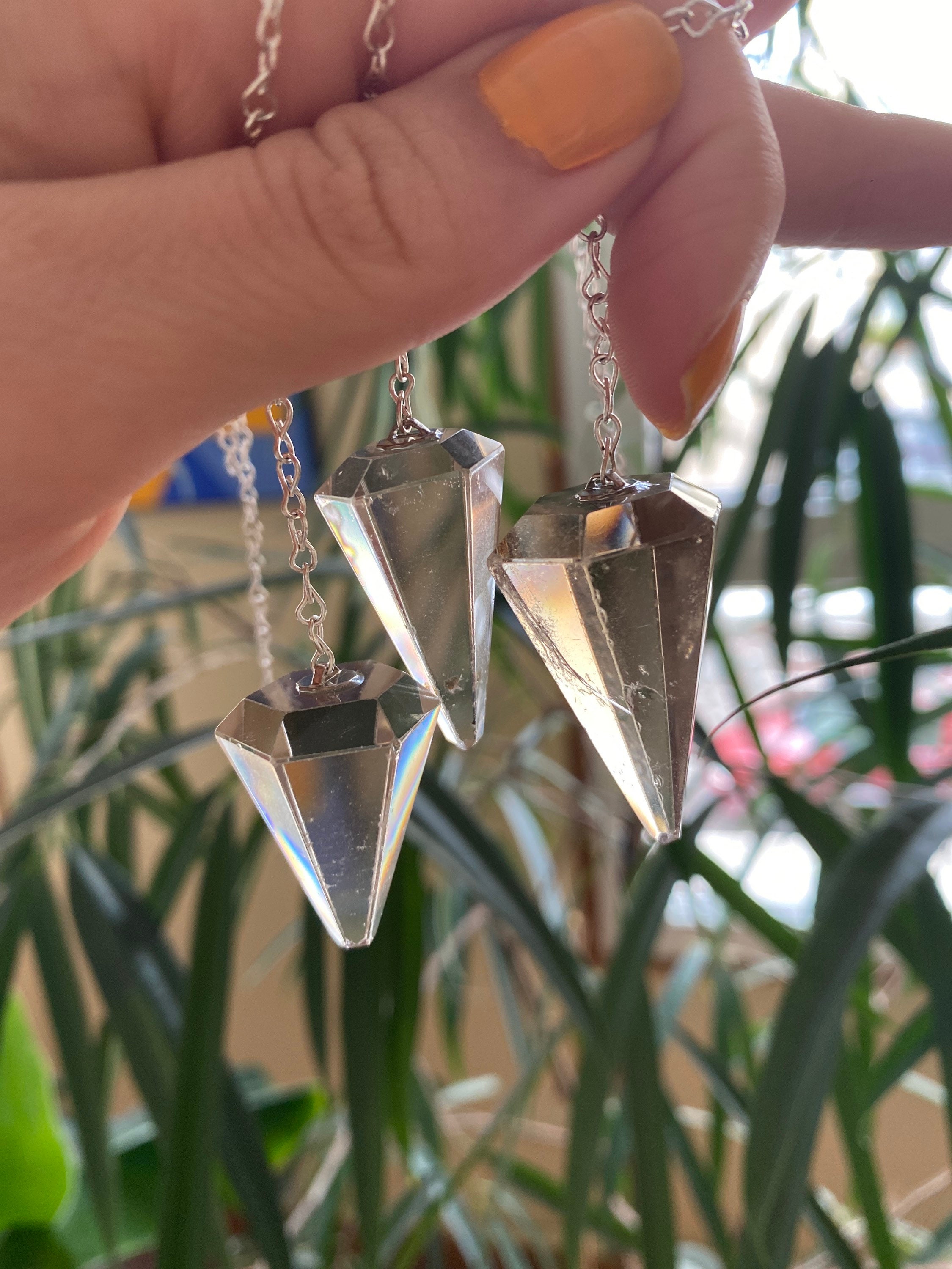 Pendule Radiesthesie, Pendule Divinatoire, Pierre, Cone, Wicca, Facette, Outil de Divination