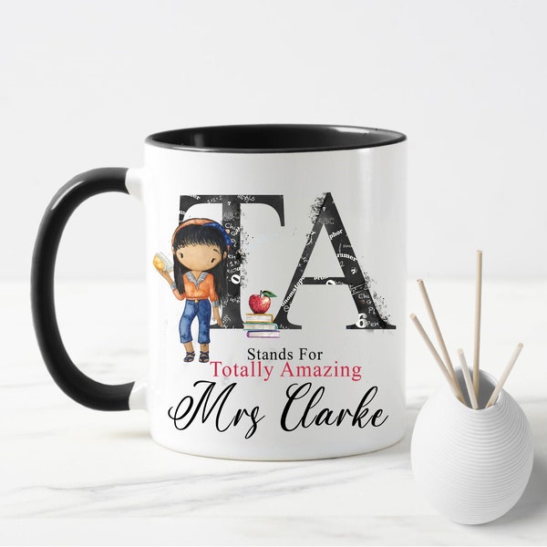 Personalised Teaching Assistant Mug, Teacher Assistant End of term gift, Totally Amazing TA Thank You Gift