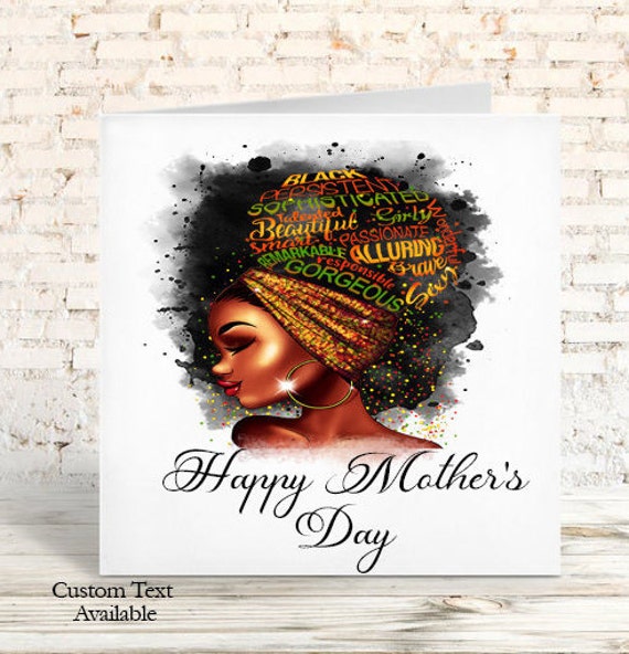 Personalised Happy MOTHER'S DAY CARD Black Queen Gifts Etsy
