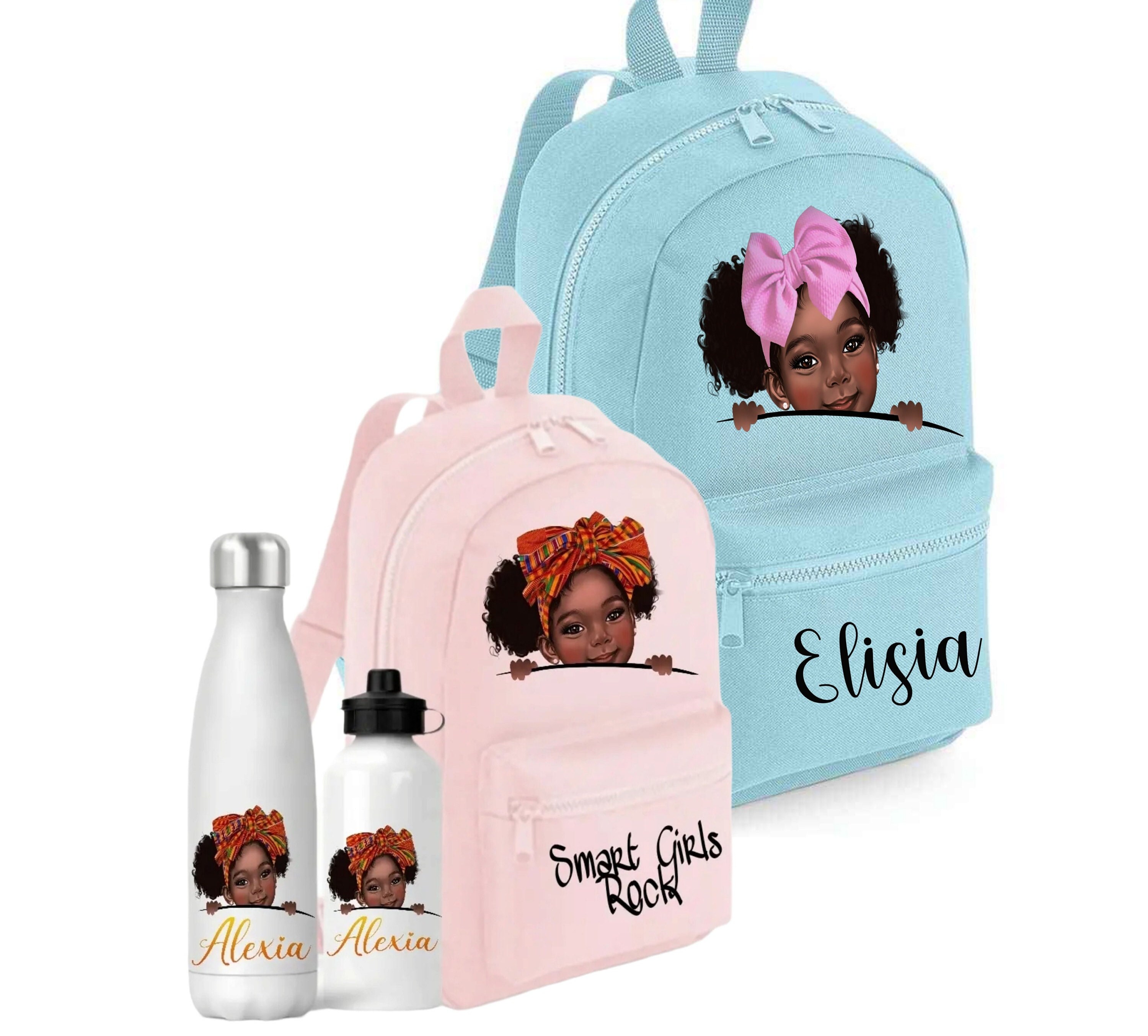 Personalised Black Girl Backpack Kente Girl Preschool Bag and Etsy UK