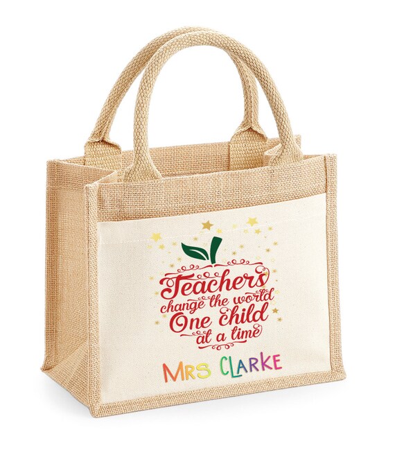 Personalised jute bags for teachers hotsell