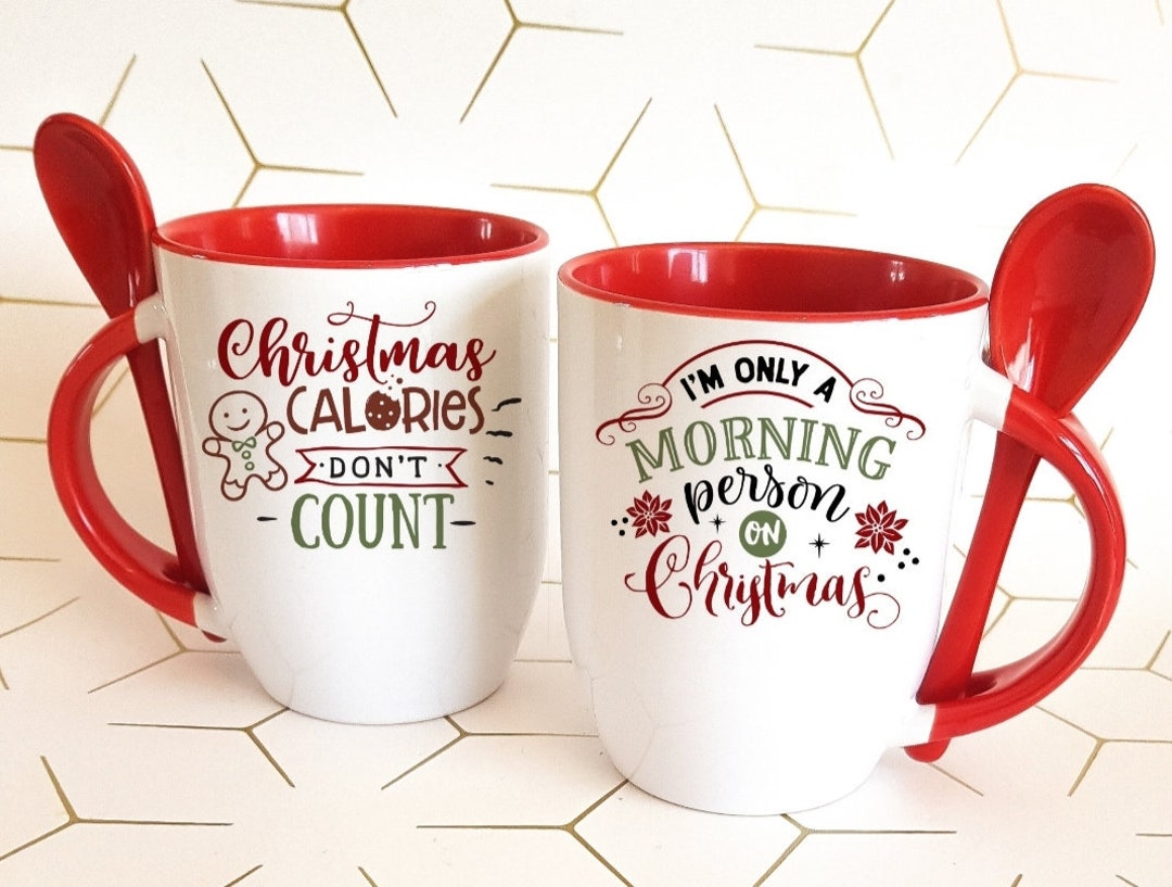 Funny Christmas Mugs With Spoons. Christmas Eve Box Gifts Hot Etsy