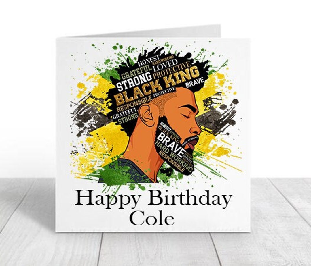 Personalised Jamaican Birthday Card Black Man Affirmation Etsy