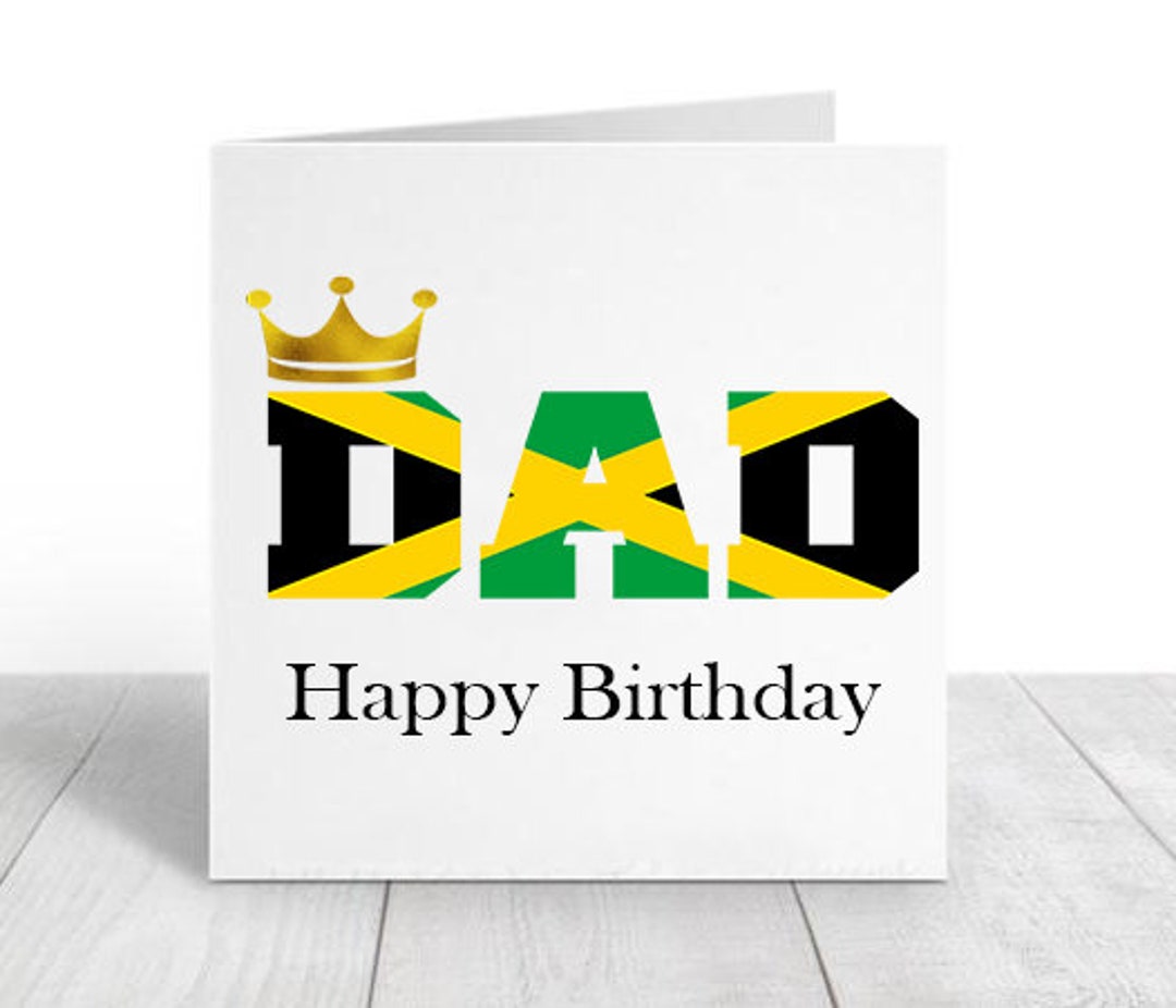 Personalised Jamaican Birthday Card, Jamaican Card for Dad, Jamaican