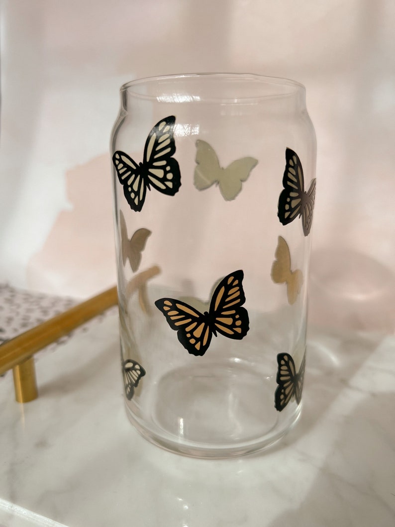 Butterfly Can Glass Butterfly Coffee Cup Trendy Cup Etsy