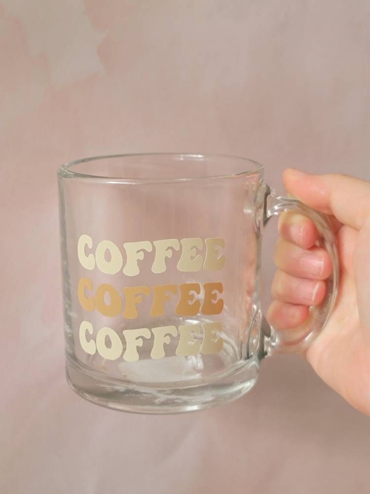 Oversized Clear Coffee Mug, Trendy Coffee Mug, Clear Aesthetic