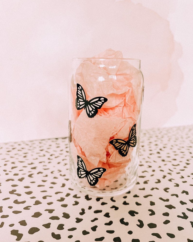 Butterfly Can Glass Butterfly Coffee Cup Trendy Cup Etsy