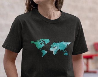 World Map Shirt, Traveler Shirt, Gift for Traveler, Geography Shirt, Geography Teacher, Travel Mom Shirt, Wanderlust Shirt, Adventure Shirt