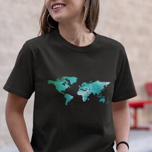 World Map Shirt, Traveler Shirt, Gift for Traveler, Geography Shirt, Geography Teacher, Travel Mom Shirt, Wanderlust Shirt, Adventure Shirt