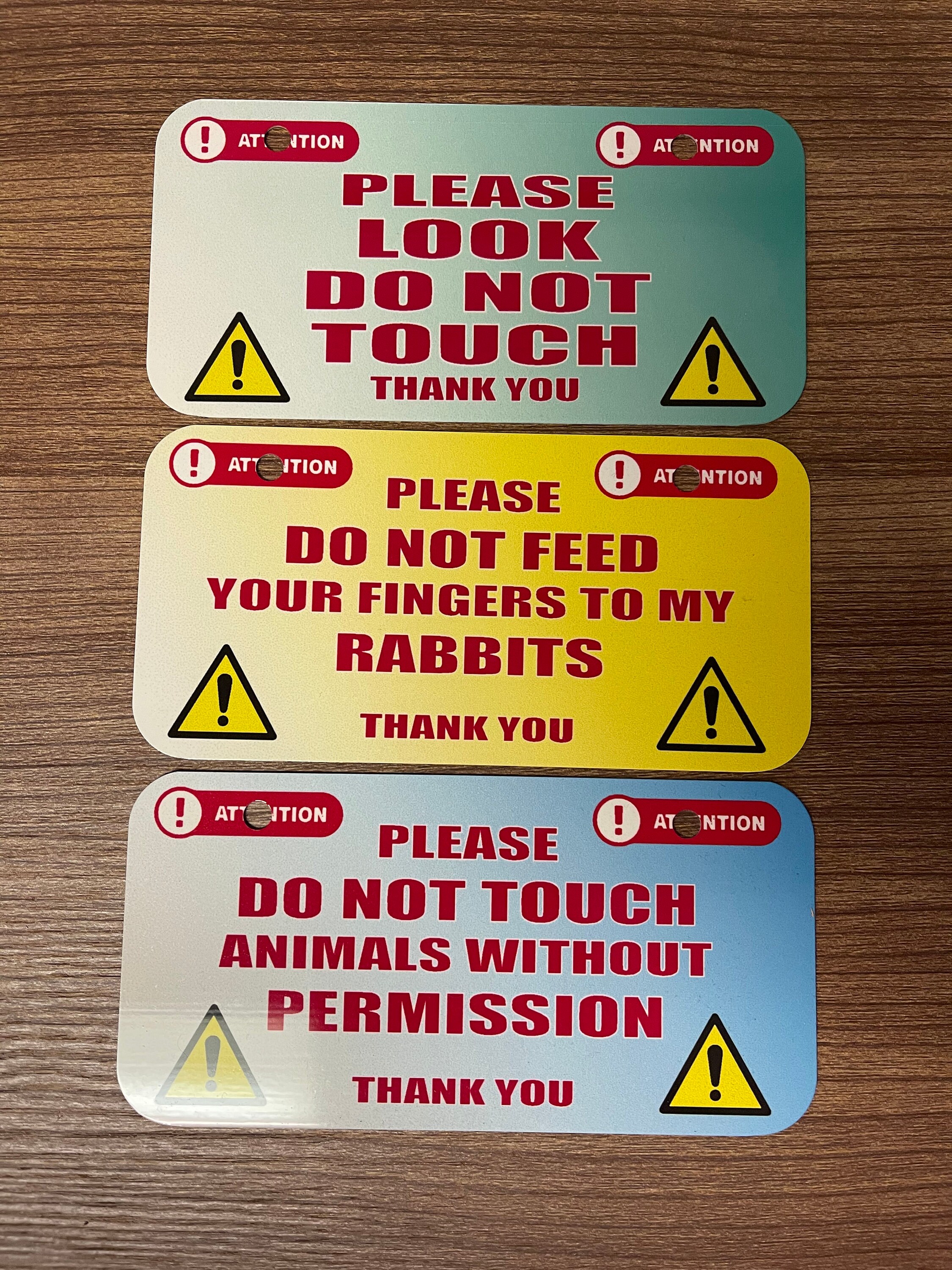 CAUTION Rabbit Cage Tags Etsy