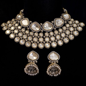 Indian Bridal Amethyst Aura Jewelry Set Bollywood Inspired Choker Set Indian Wedding Jewelry Ethnic Indian Bridal Jewelry Set for Wedding