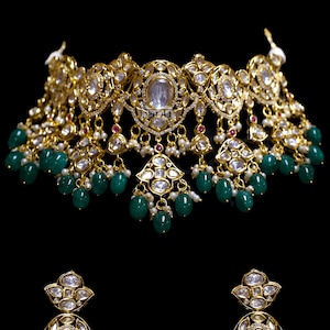 Green Pearl and Kundan Bridal Jewelry Set