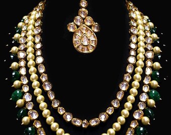 Sterling - Bridal Kundan and Pearl Jewelry Set