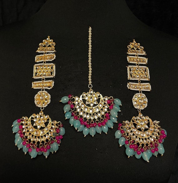 Gold maang hotsell tikka set