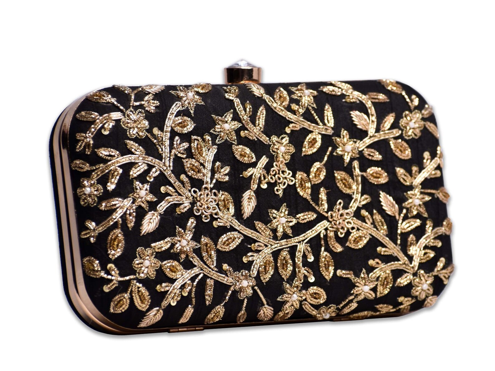 Madmidnight Black Clutch Evening Bag with Detachable Metal Etsy