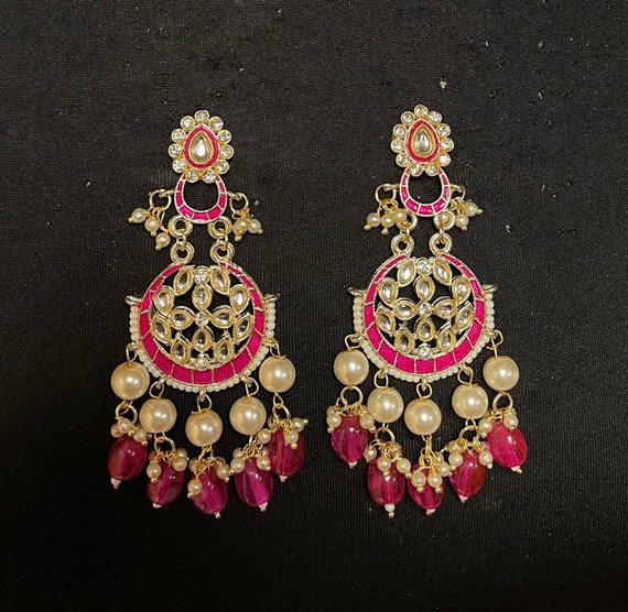 Pink traditional shop earrings