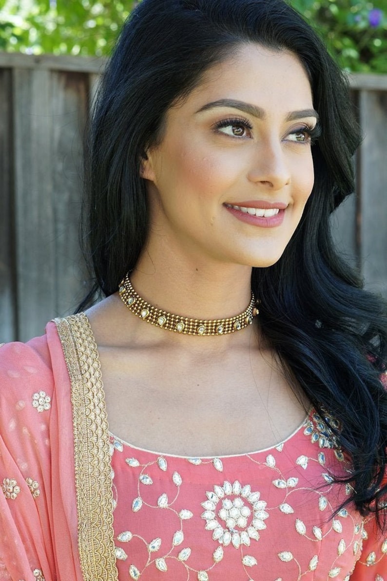 Siabha Choker~necklaces for women~Gold choker necklace~Collar choker~gold plated~vintage~antique choker~indian choker~choker necklace gold