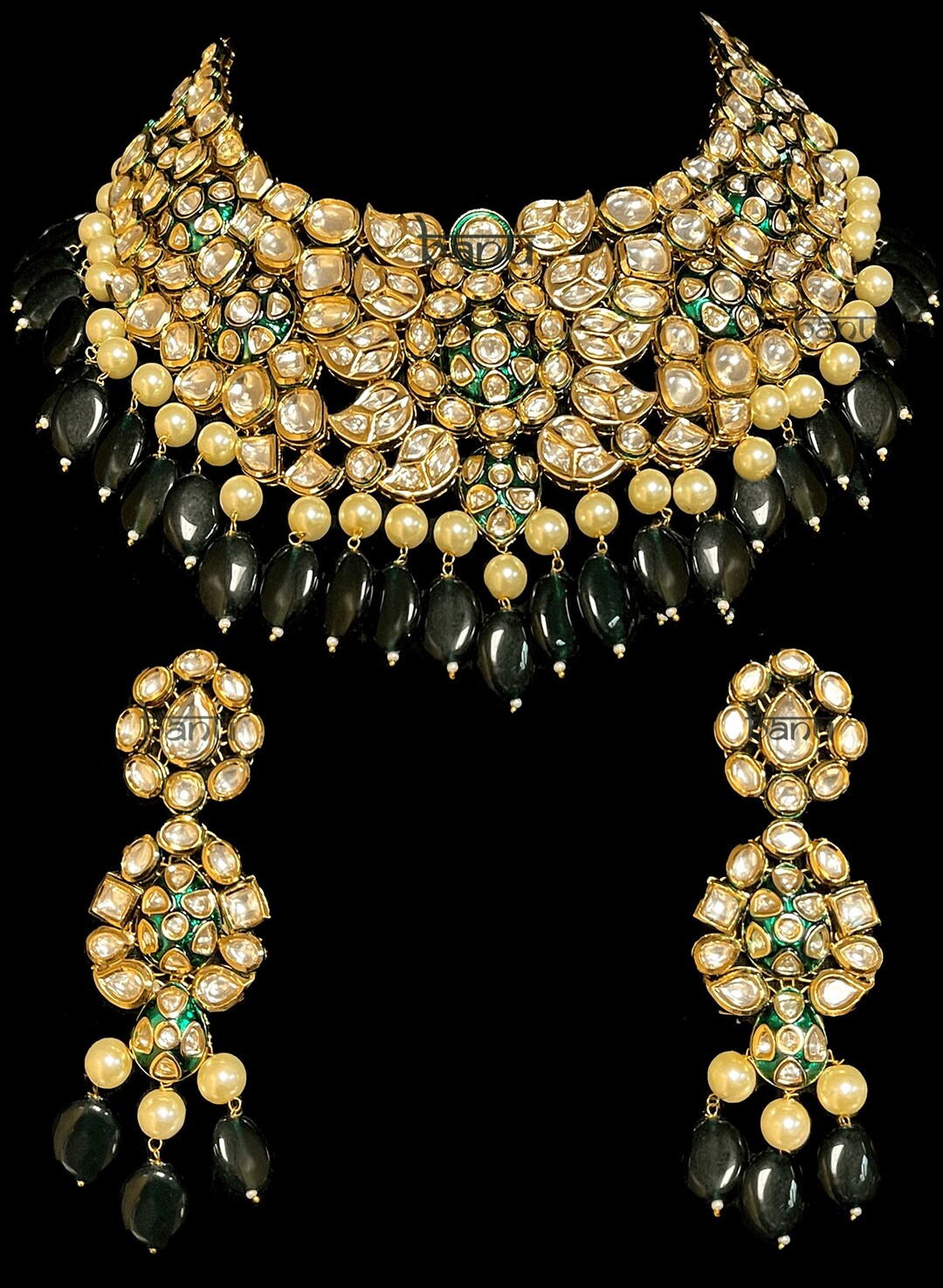 Emerald Jewelry Setmughal Jewelryemerald Chokerdangling Etsy